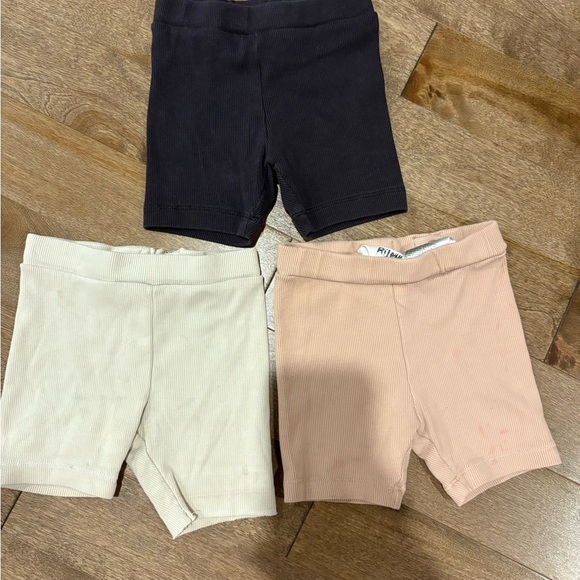 H&M Kids Ribbed Shorts Trio - Black, Cream, Tan - Picture 1 of 7